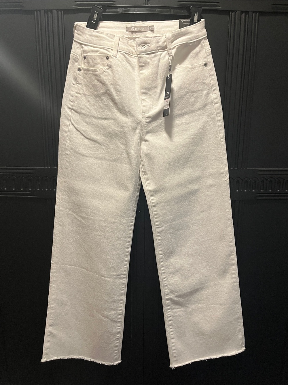 NWT Tractr White High-Rise Straight Denim Pants size 4 (27)